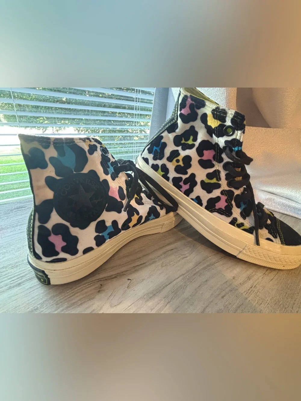 Converse Women’s High-Top Sneakers in Multi-Color Leopard Print